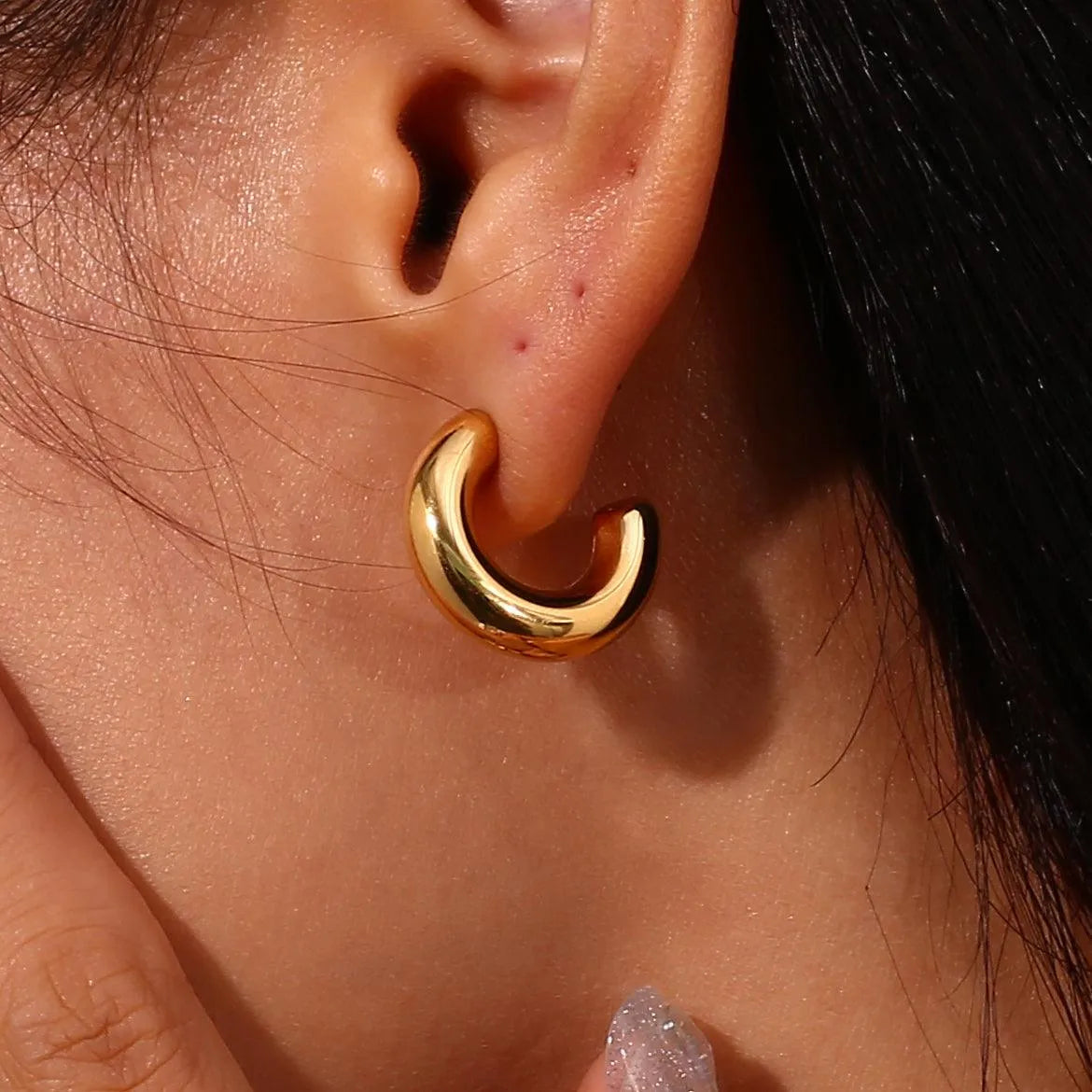 Pendientes Aros Sencillos Acero 20 mm - Cobalto Accesorios , Joyería Valencia