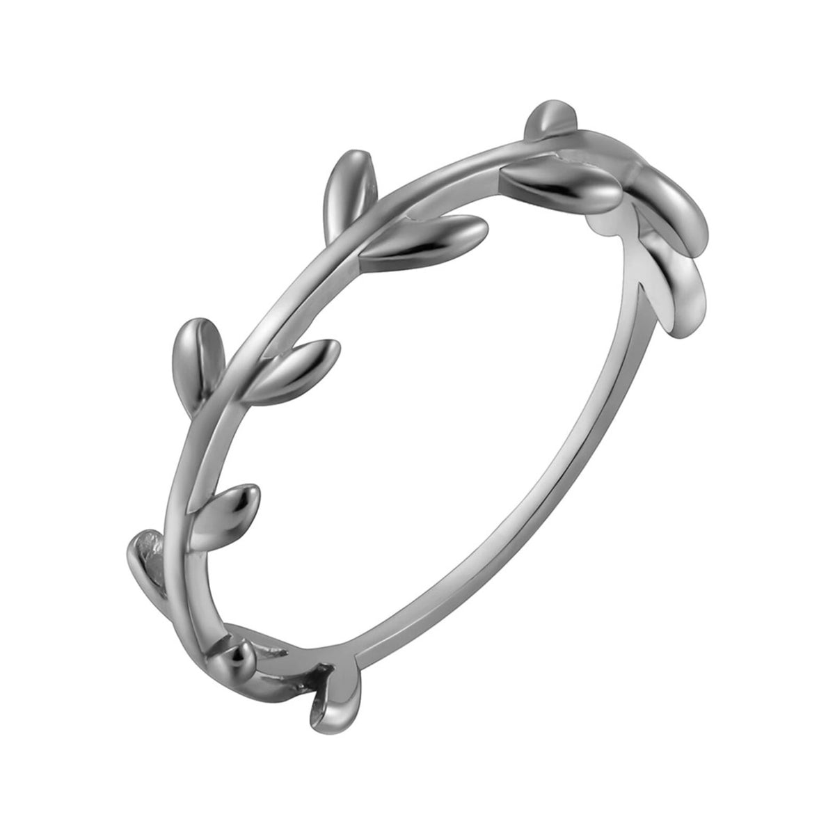 Anillo Hojas Plata de Ley 925 en plata, anillo fino con ramas de hojas