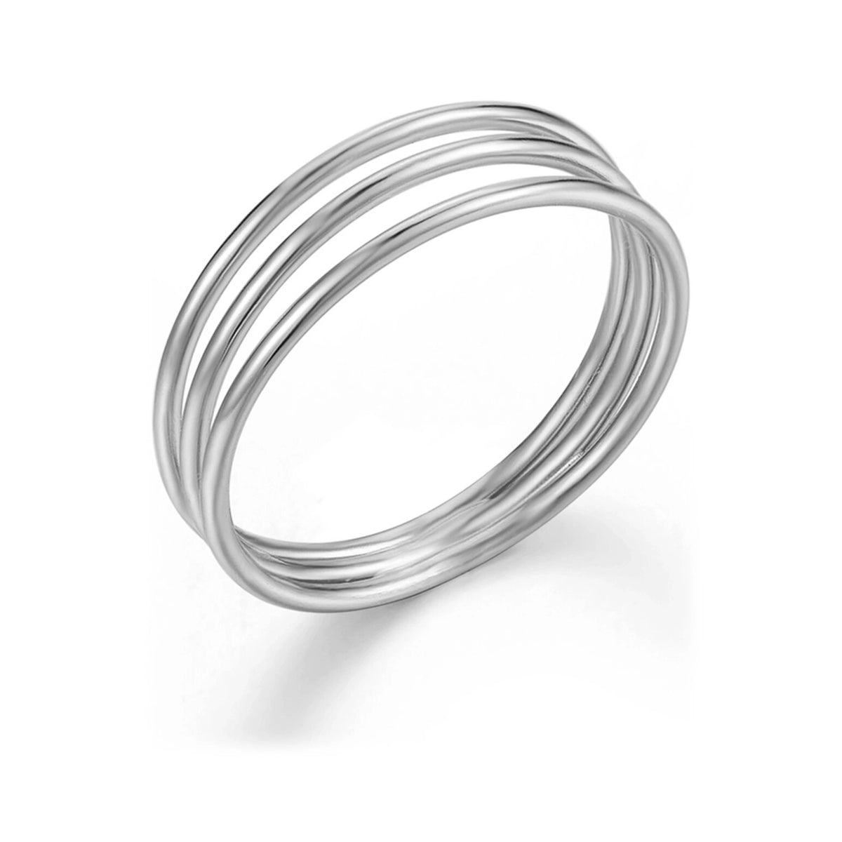 Anillo Triple Plata de Ley 925 en plata, anillo de tres aros unidos