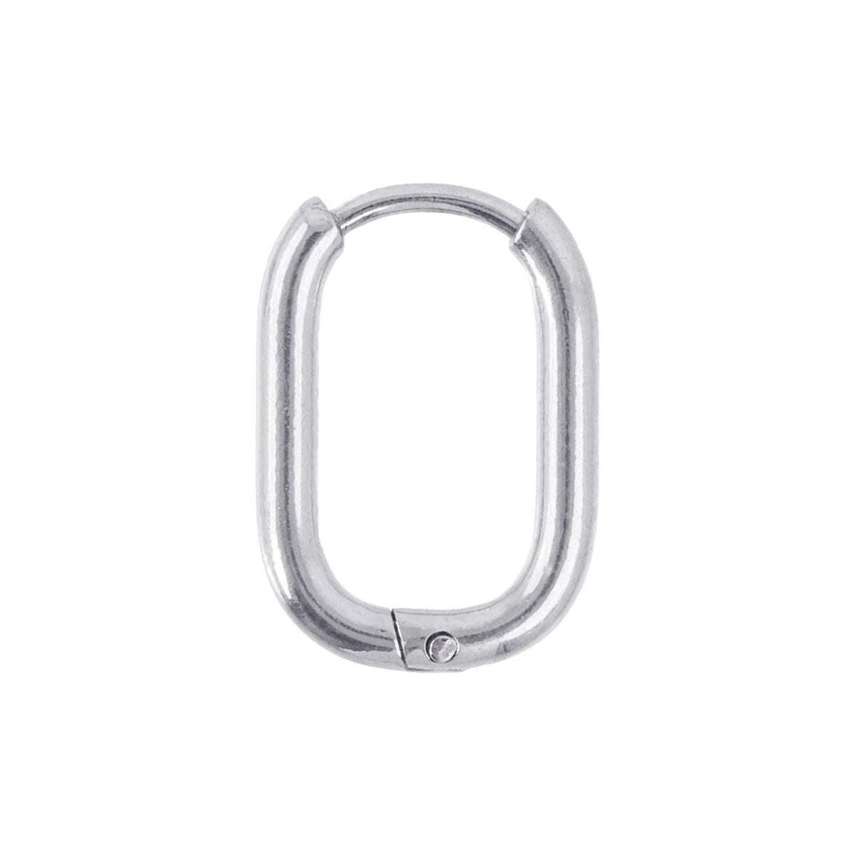 Aro Ovalado Mini 6 mm de Acero 316L en plateado, cerrado