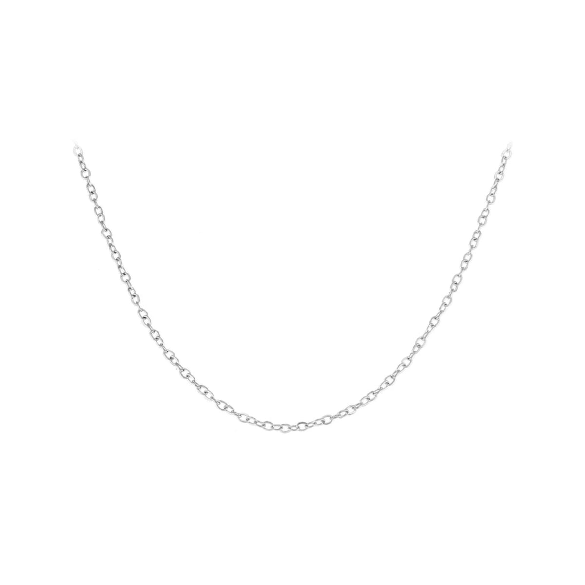 Cadena Rolo de Acero 316L de 1 mm en plateado, 36 + 5 cm
