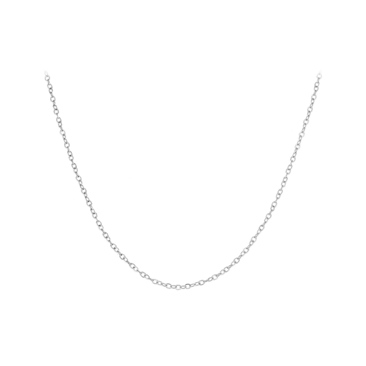 Cadena Rolo de Acero 316L de 1 mm en plateado, 42 + 5 cm