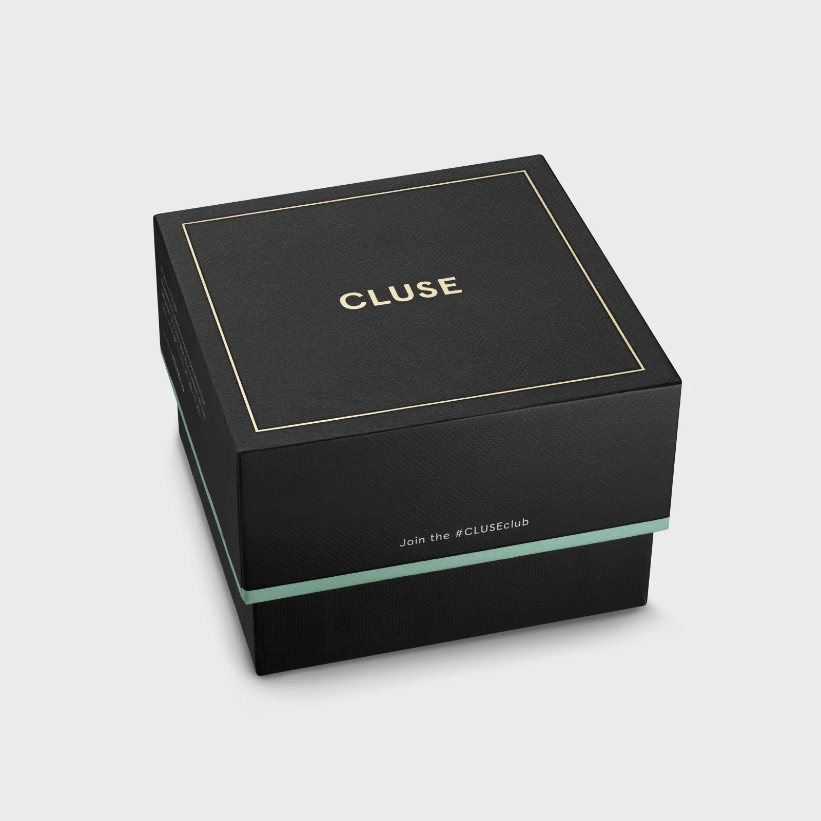 Caja oficial del reloj Cluse Anthéor Multifunción con logo dorado