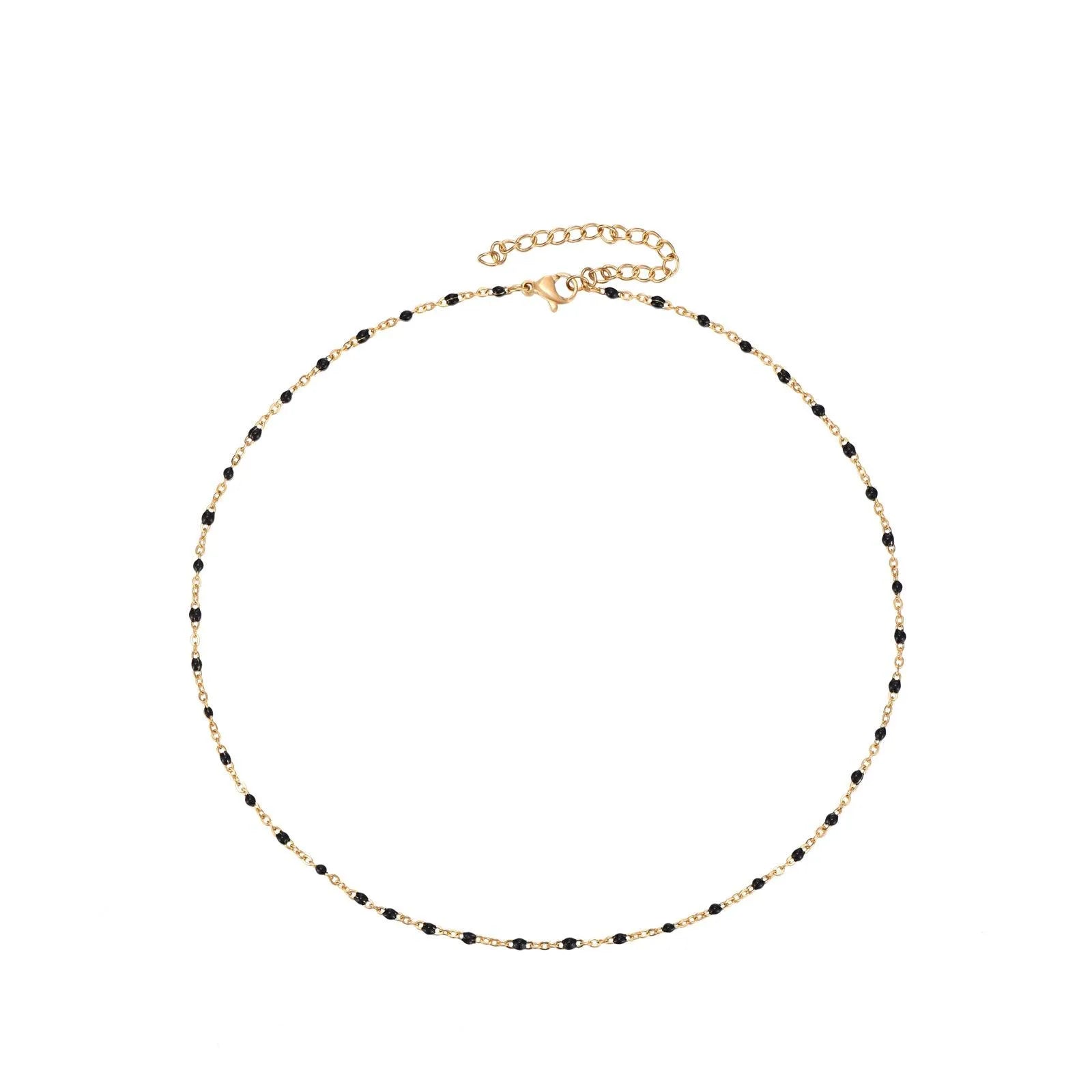 Collar de bolitas de esmalte coloridas, diseño ligero y versátil para llevar a diario