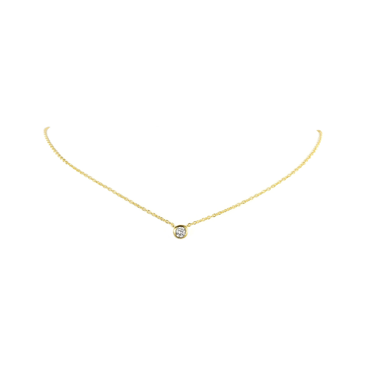 Collar Circonita Fija 6 mm de Plata 925 en dorado