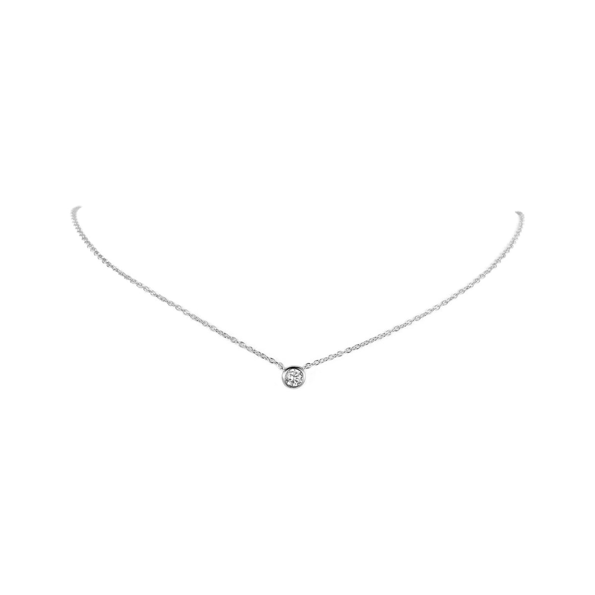 Collar Circonita Fija 6 mm de Plata 925 en plateado