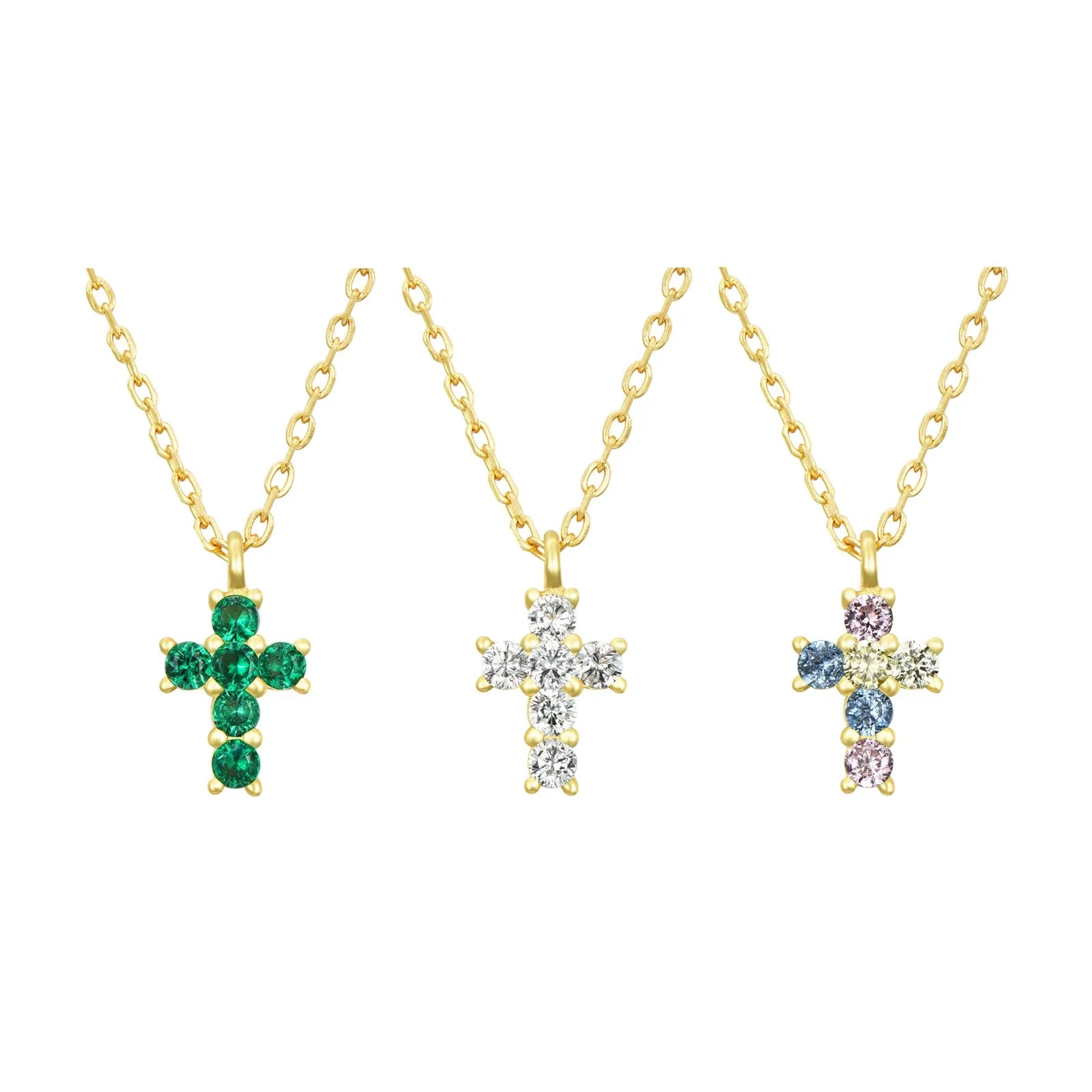 Collar Cruz Circonitas – Plata de Ley 925 - Cobalto Accesorios , Joyería Valencia