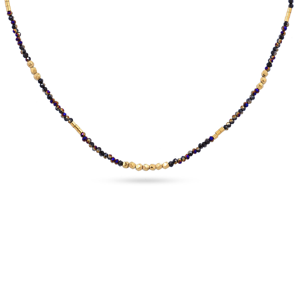 Collar Spark - Cristales Facetados & Acero