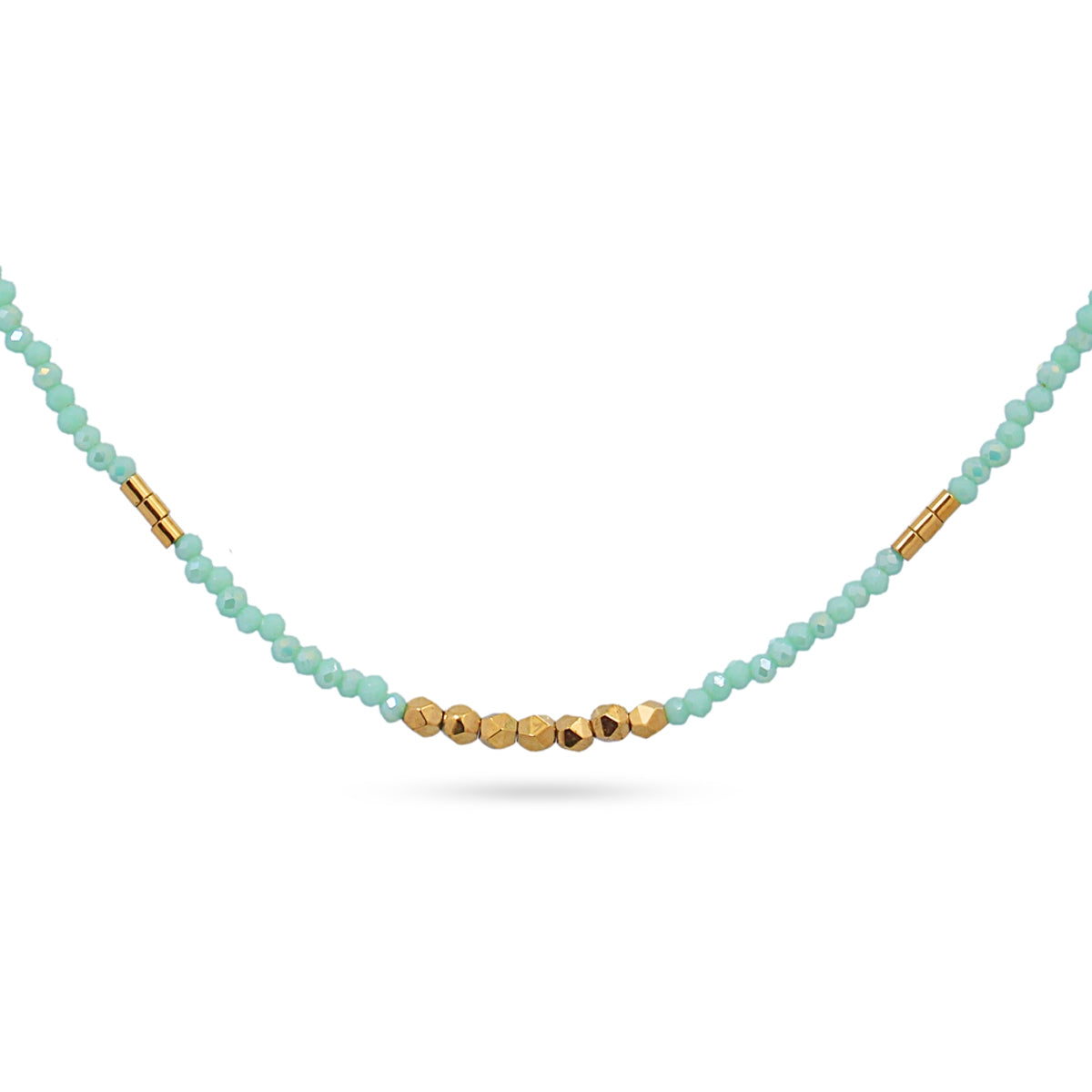 Collar Spark - Cristales Facetados & Acero