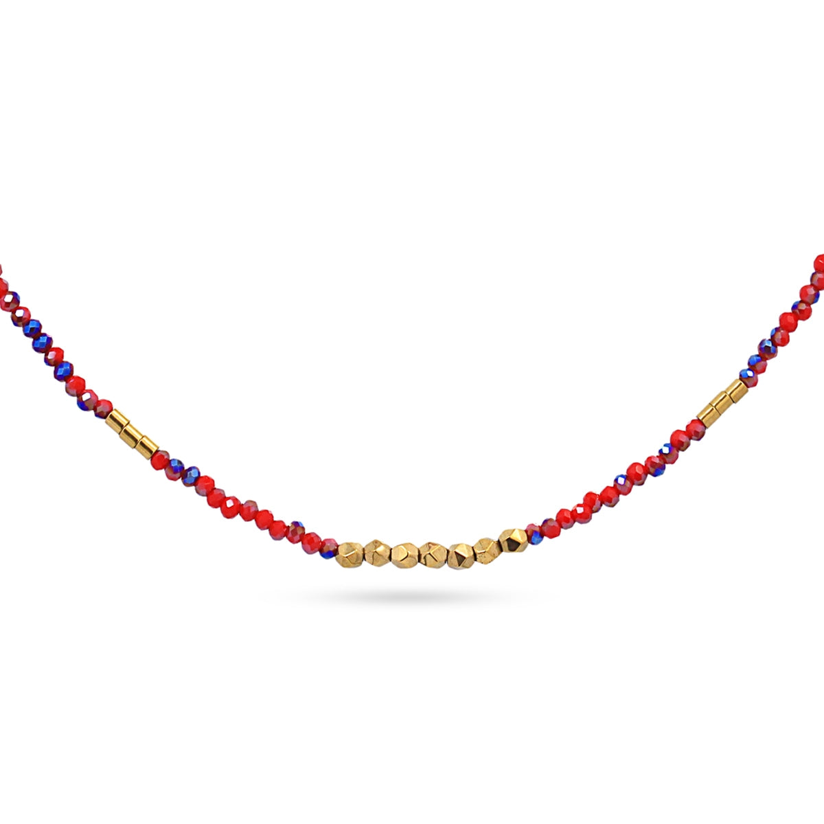 Collar Spark - Cristales Facetados & Acero