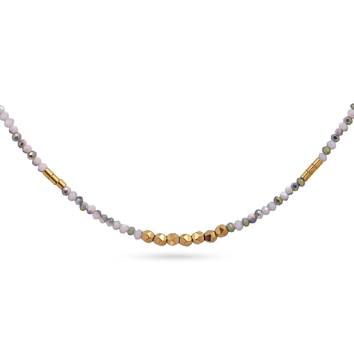 Collar Spark - Cristales Facetados & Acero