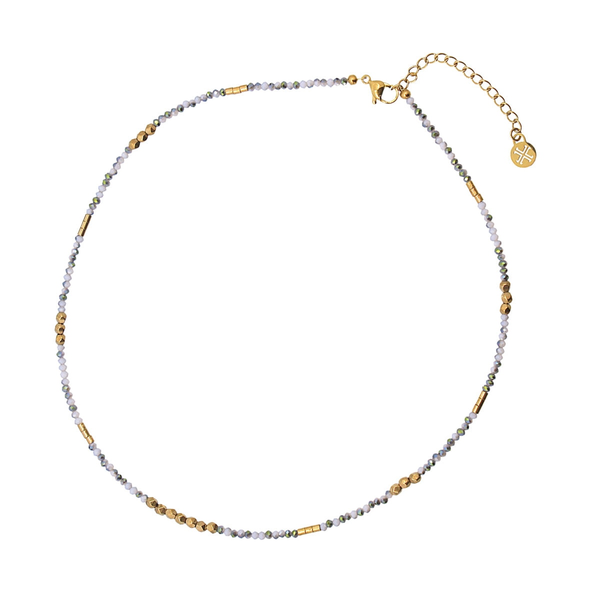 Collar Spark - Cristales Facetados & Acero