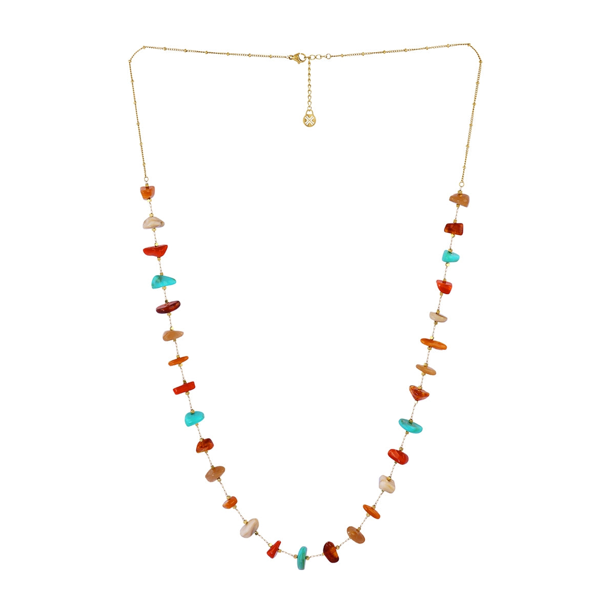 Collar Spirit Wiggle de piedras naturales multicolor