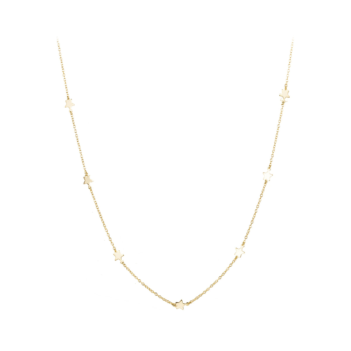 Collar Varias Estrellas Alrededor en dorado, collar varias estrellas alrededor