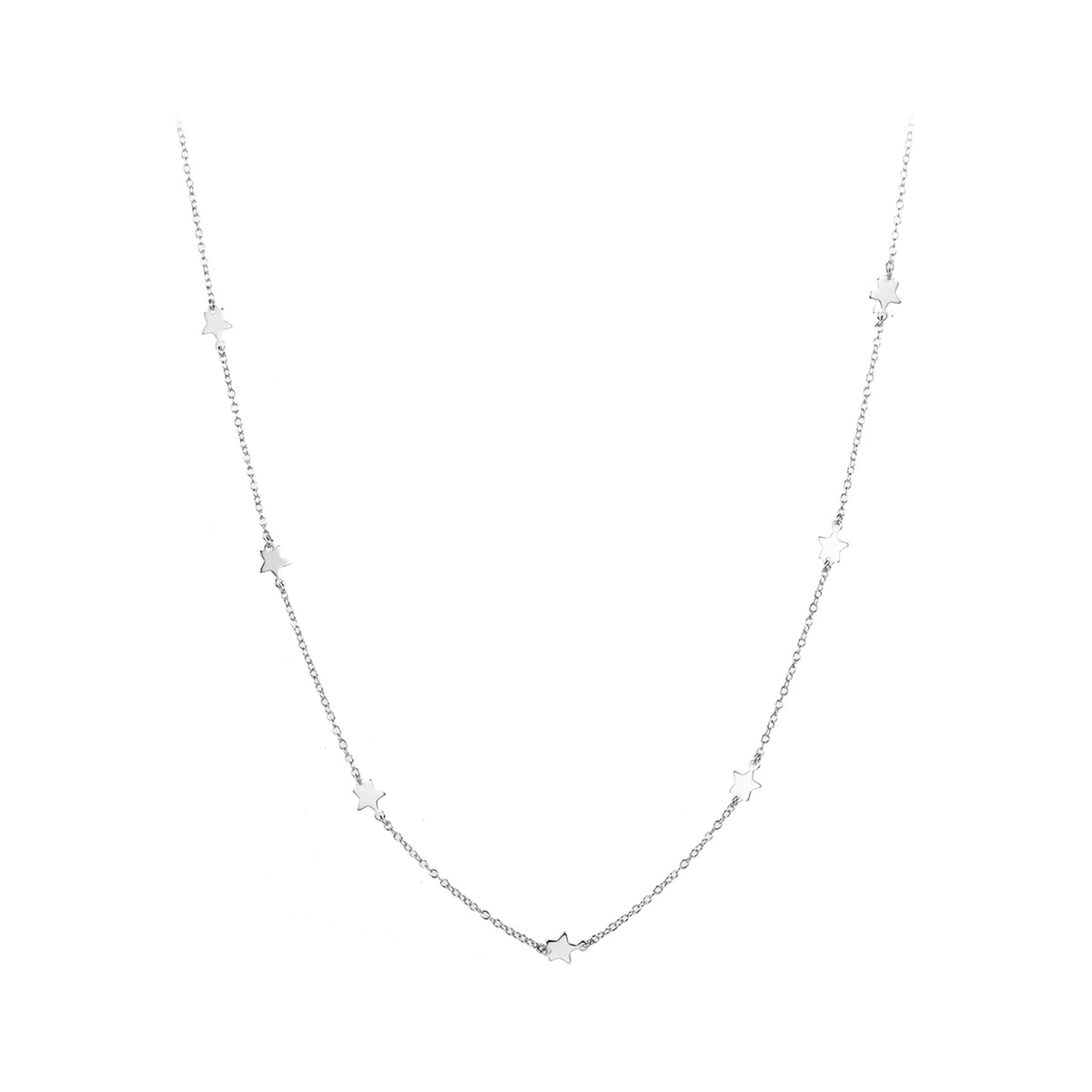 Collar Varias Estrellas Alrededor en plata, collar varias estrellas alrededor