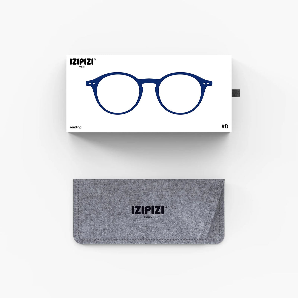 Gafas de Lectura IZIPIZI #D Midnight Blue con su caja y su funda