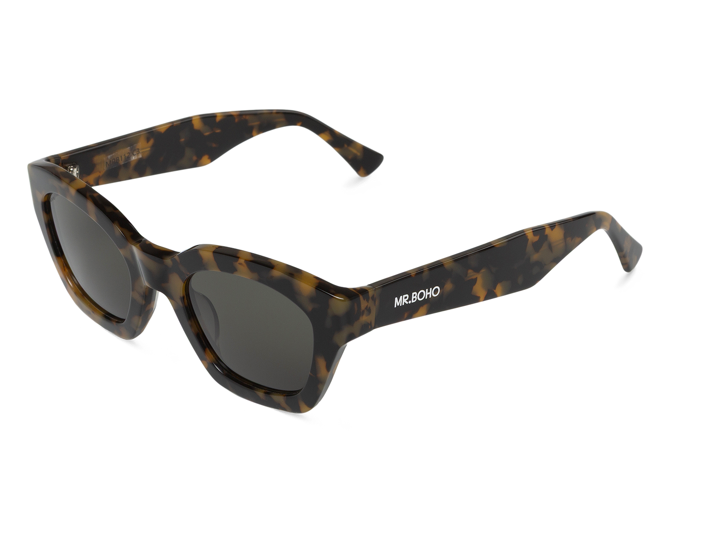 Gafas de sol Mr. Boho BARROSA HC en vista oblicua, mostrando forma y lentes
