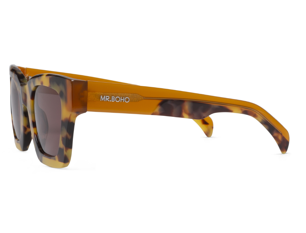 Gafas de sol Mr. Boho BONDI Hideout en vista lateral, detalle de la montura y patilla