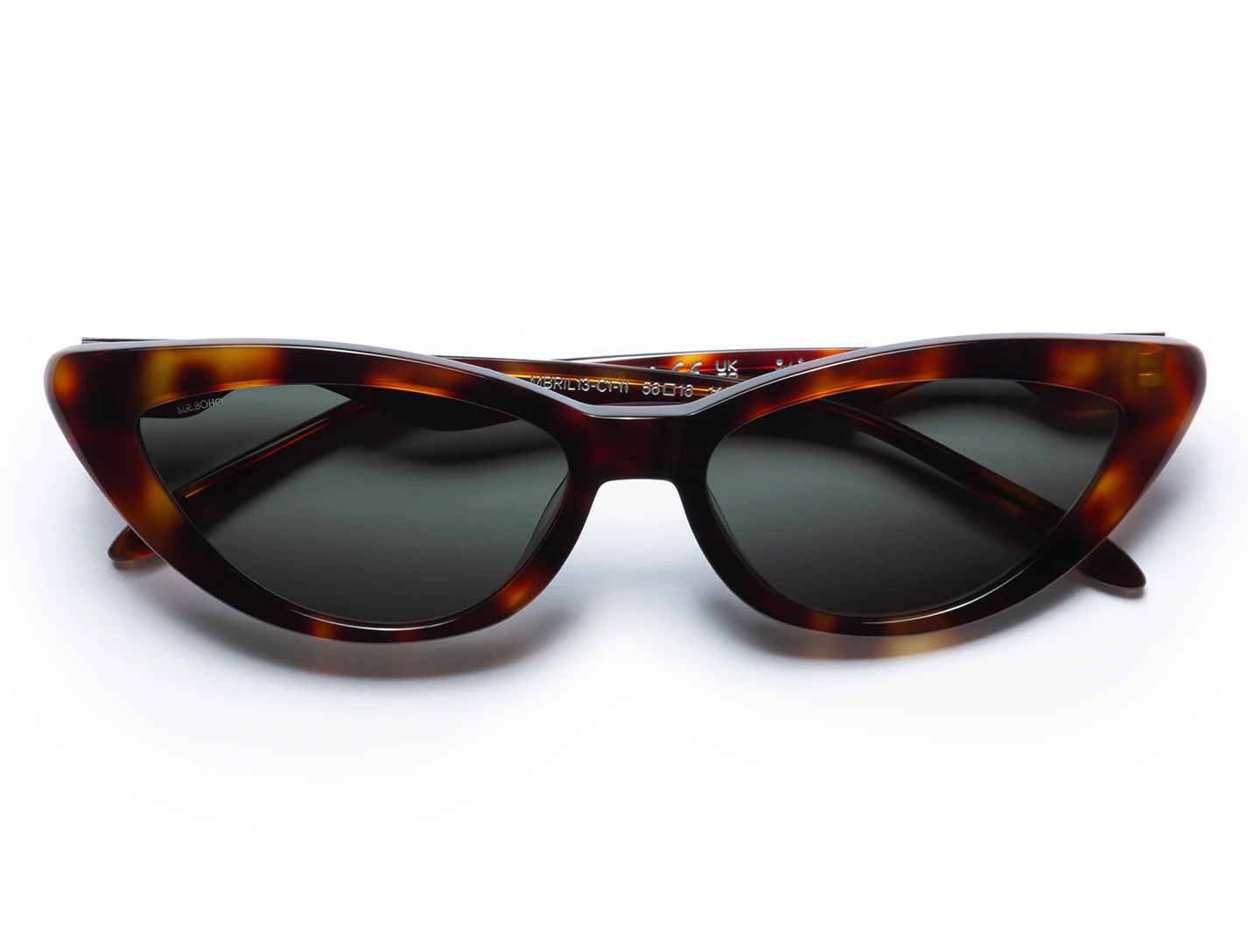 Gafas de sol Mr. Boho Cat Eye Carey It's Lava – plegadas, vista cenital – Cobalto Accesorios