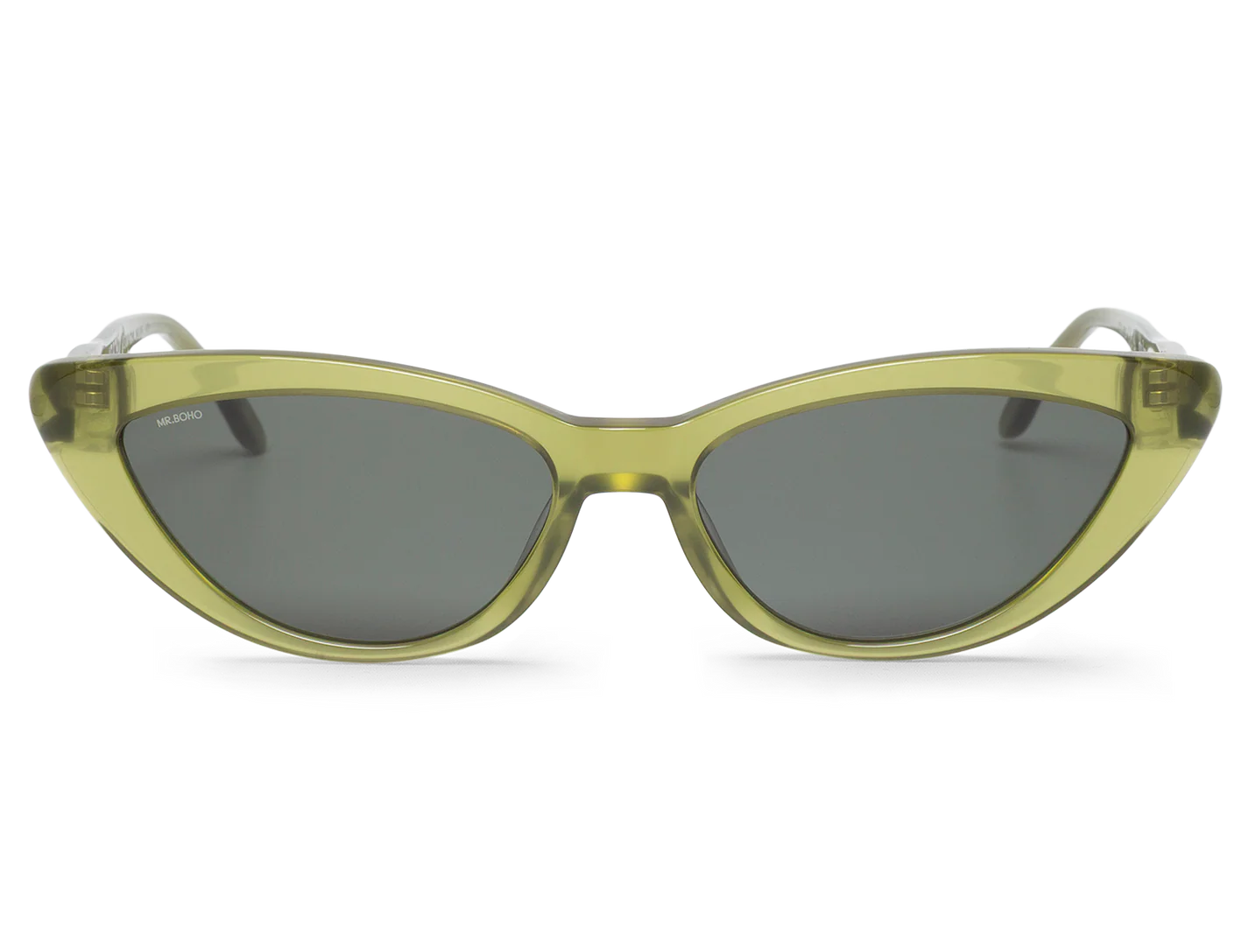 Gafas de sol Mr. Boho Cat Eye Green It's Lava – vista frontal – Cobalto Accesorios