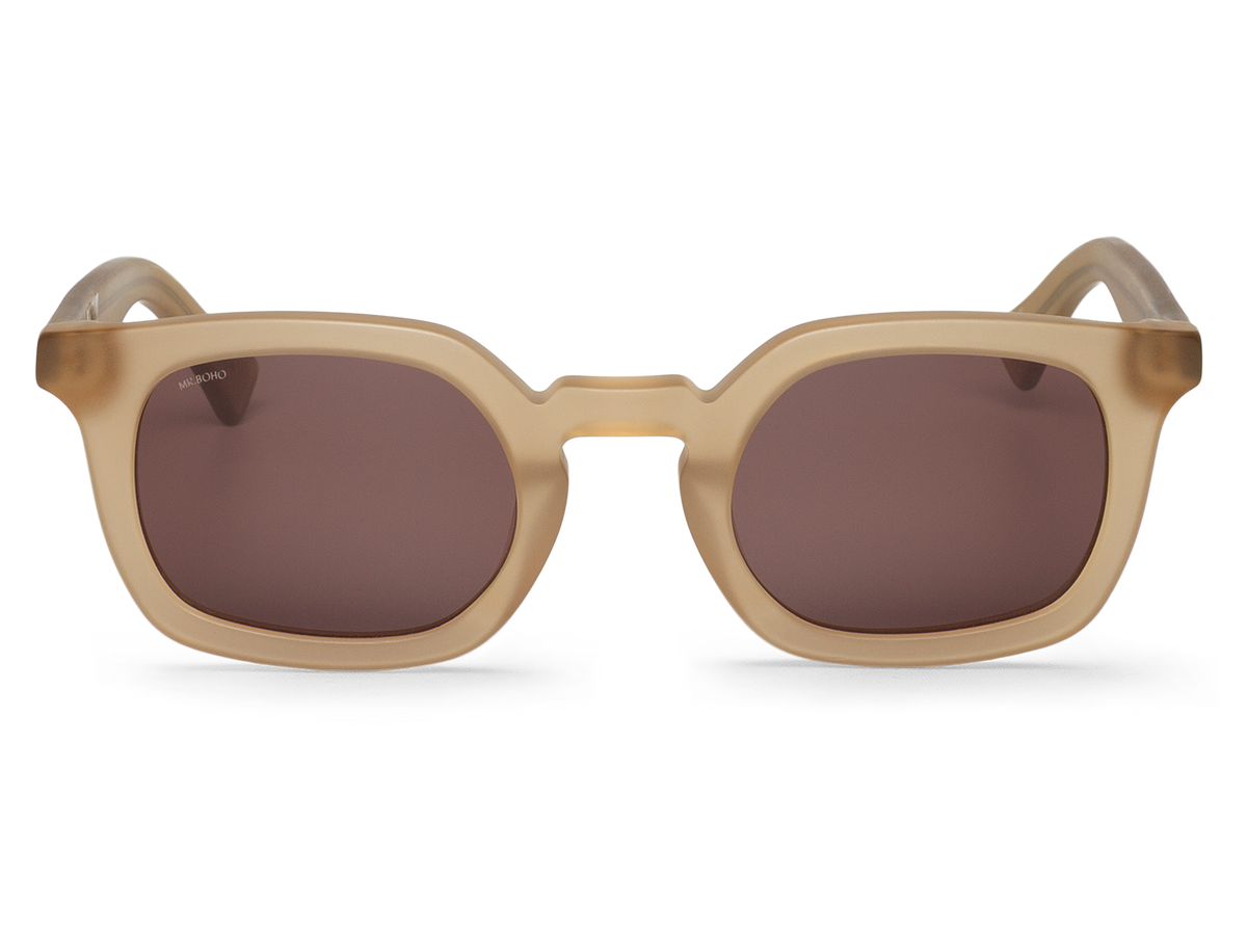Gafas de sol Mr. Boho KERNS Matte Sand en vista frontal, montura color arena mate