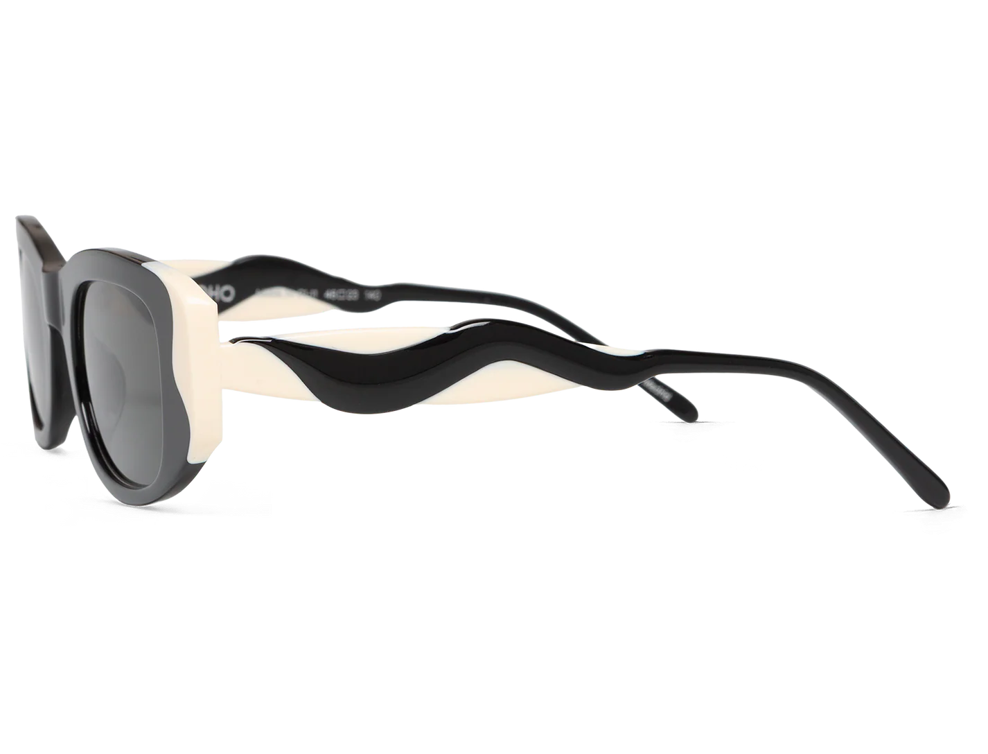 Gafas de sol Mr. Boho Wavy Black It's Lava – vista lateral de la patilla – Cobalto Accesorios