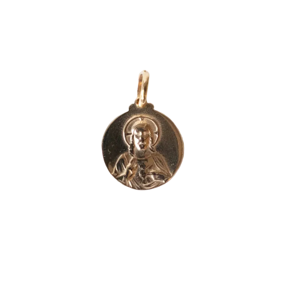 Medalla Escapulario Sagrado Corazón 16 mm chapada en oro - Cobalto Accesorios Valencia