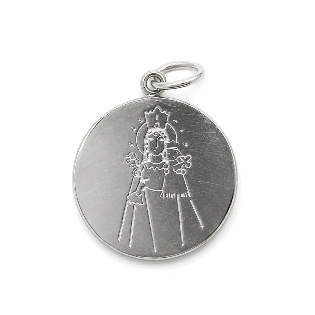 Medalla Maredeueta Virgen de los Desamparados en plata de ley 925 vista frontal