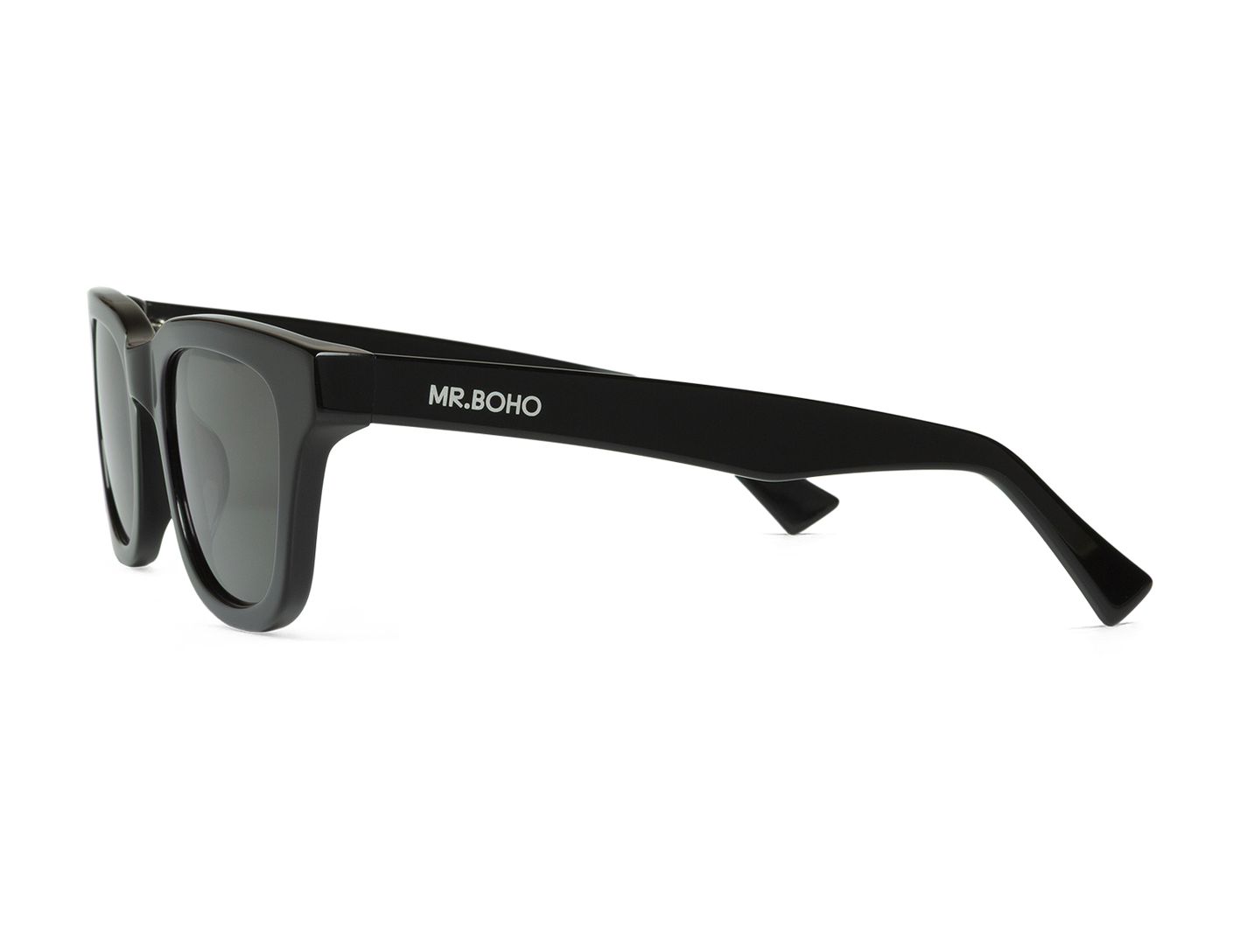 Vista lateral de gafas Mr. Boho COLOMBIER Black con varilla negra en acetato