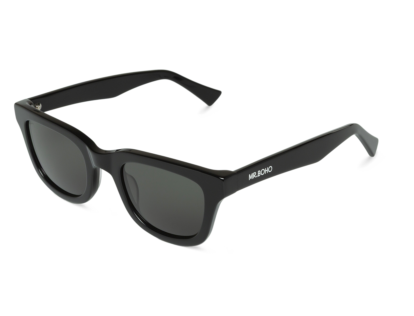 Vista oblicua de gafas Mr. Boho COLOMBIER Black con diseño negro atemporal