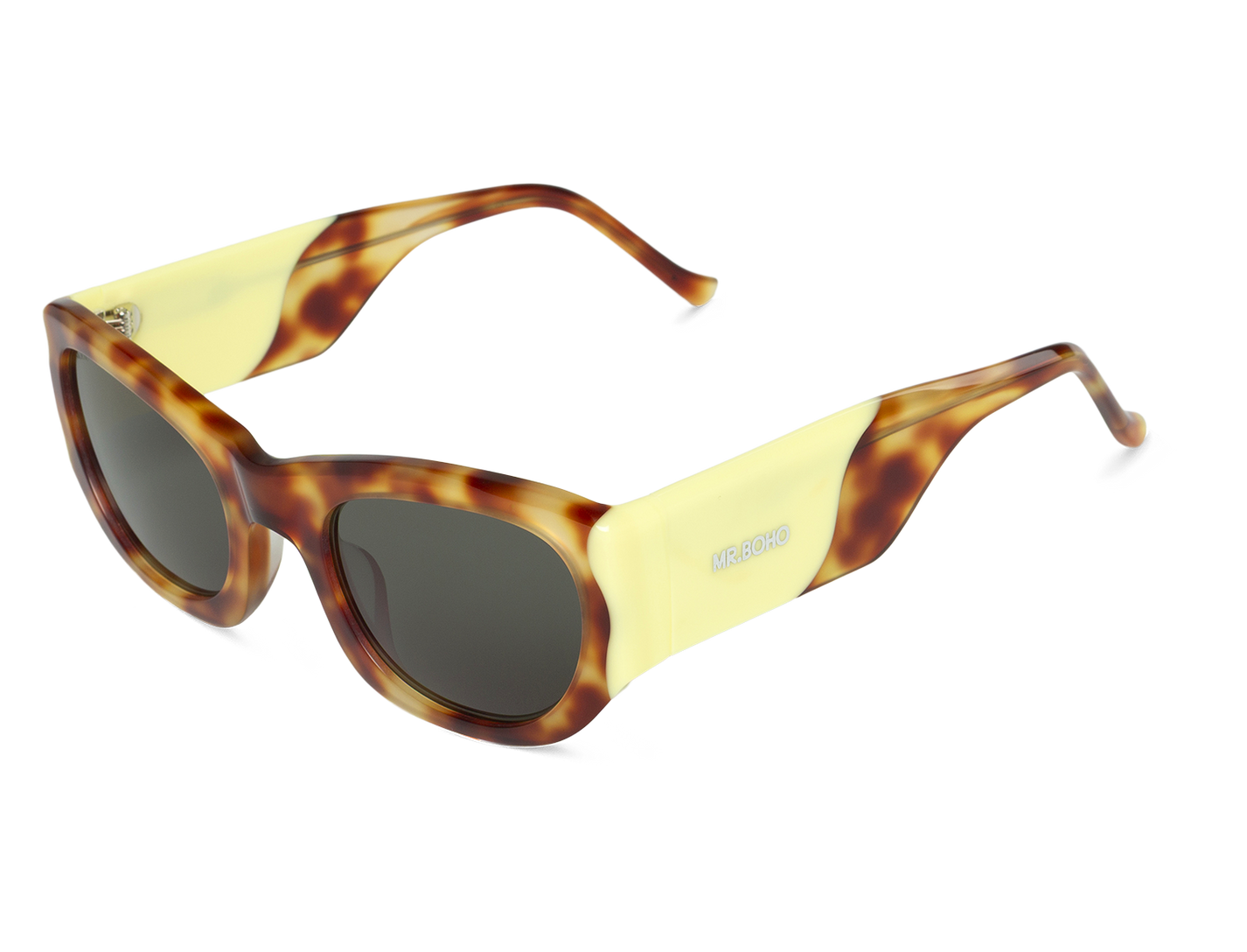 Vista oblicua de gafas Mr. Boho CORON Jaleo con lentes oscuras