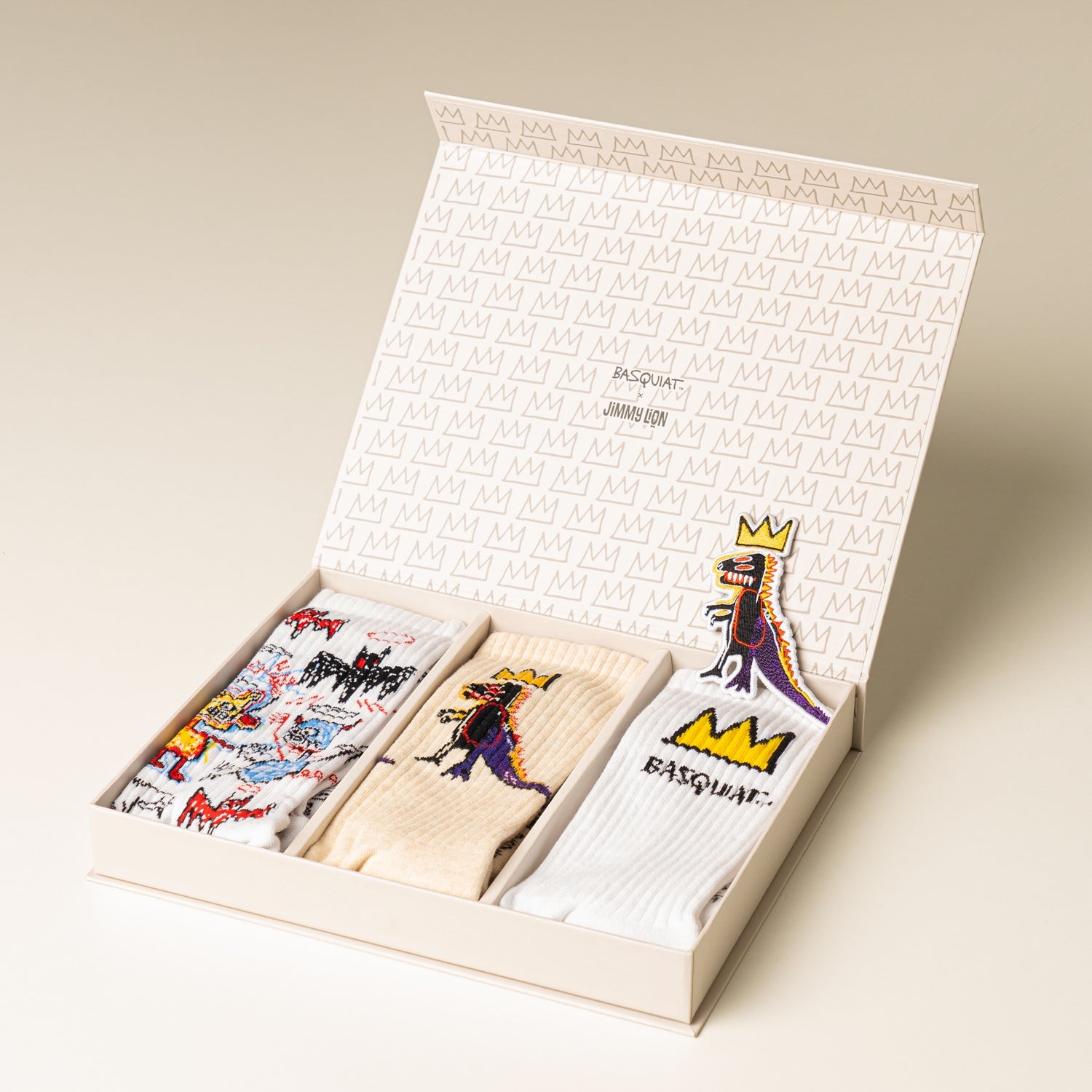 Pack Jimmy Lion Athletic Basquiat con calcetines artísticos en caja regalo