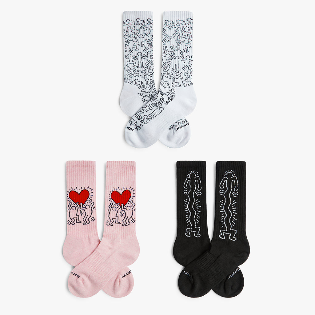 Pack Jimmy Lion Athletic Keith Haring con calcetines de diseño artístico y colorido