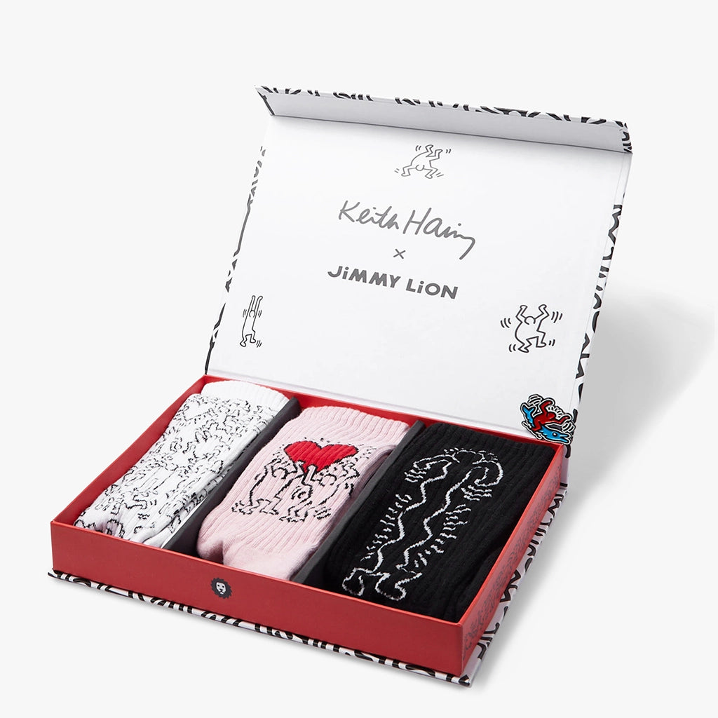 Pack regalo Jimmy Lion Athletic Keith Haring con tres pares de calcetines en caja especial