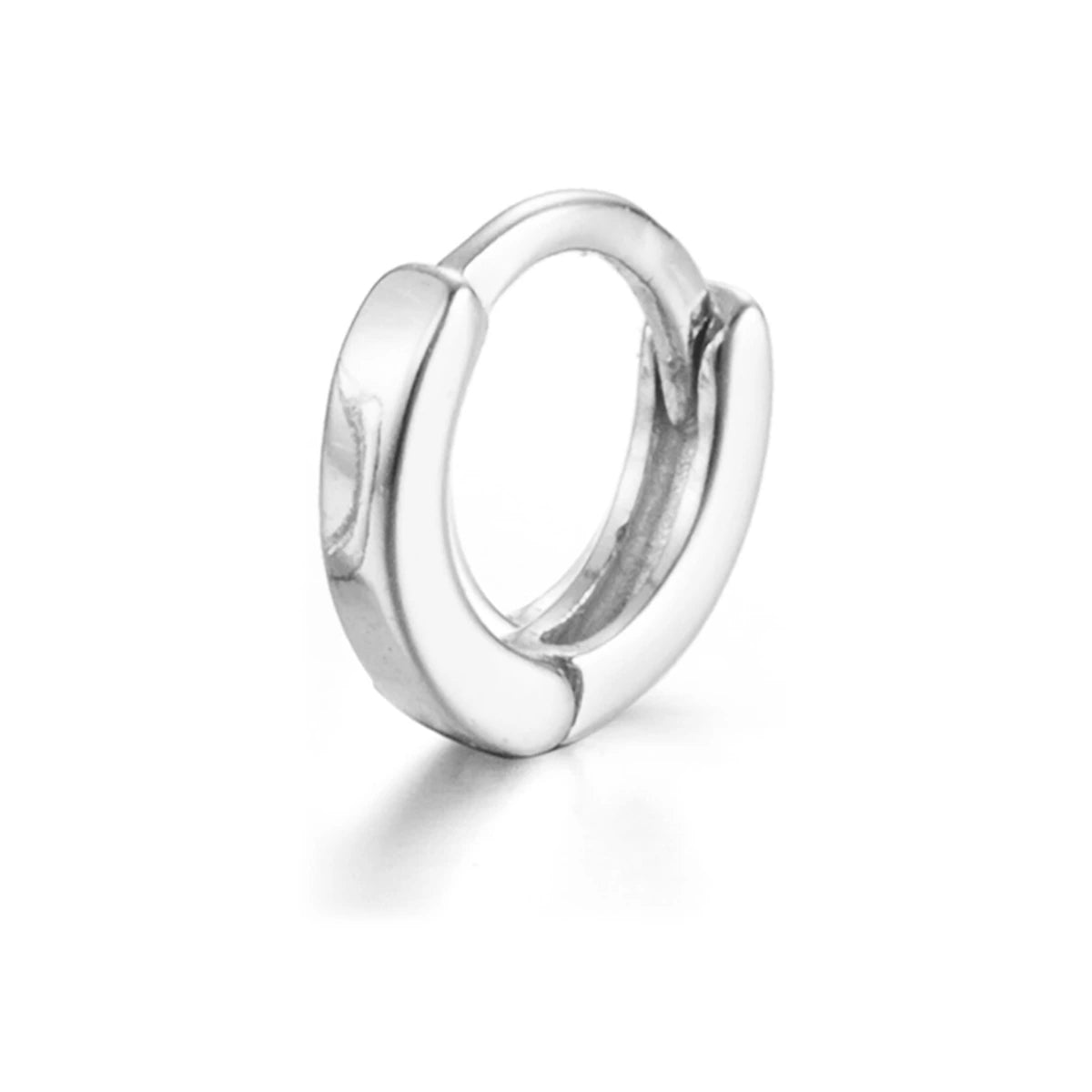 Aro liso 8mm. en plata, de frente con el aro completo