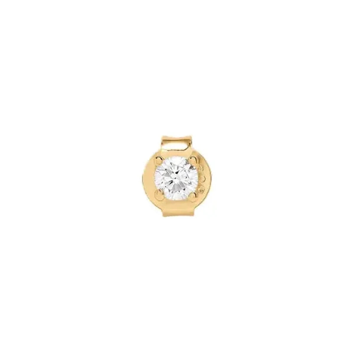 Pendiente Circonita Redonda 1,5 mm de Plata 925 en dorado, de frente