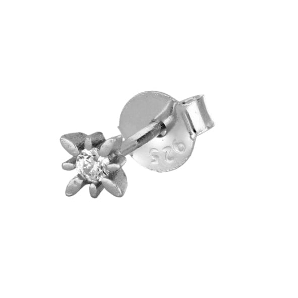 Pendiente estrella mini con circonita blanca en plata – Cobalto Accesorios
