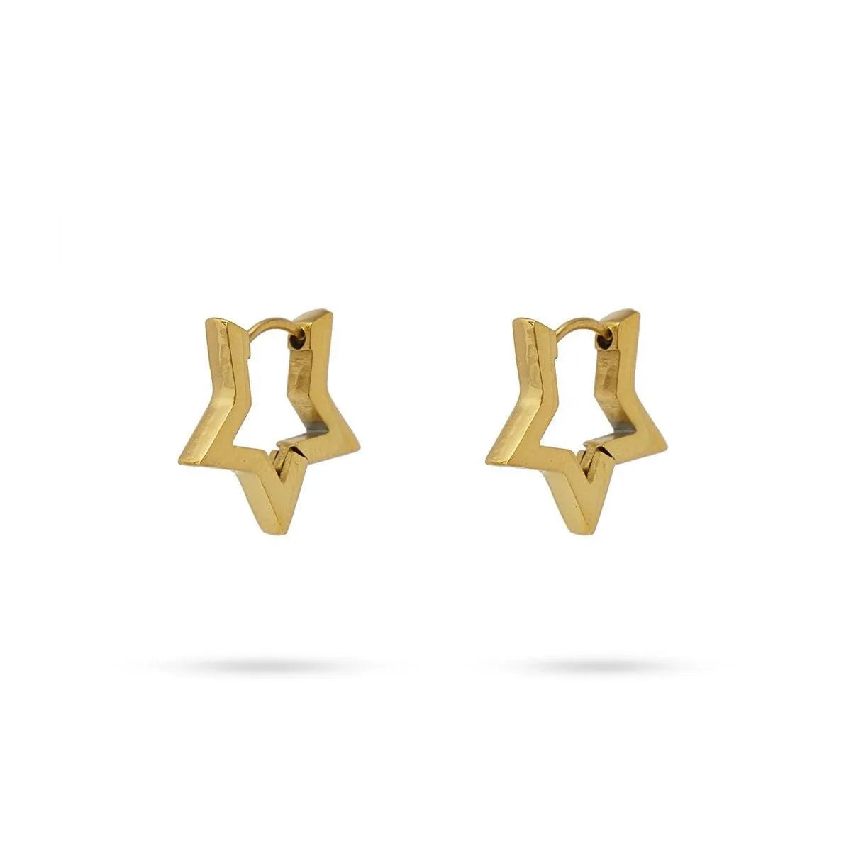Pendientes aros con forma de estrella de 16 mm, diseño original y luminoso