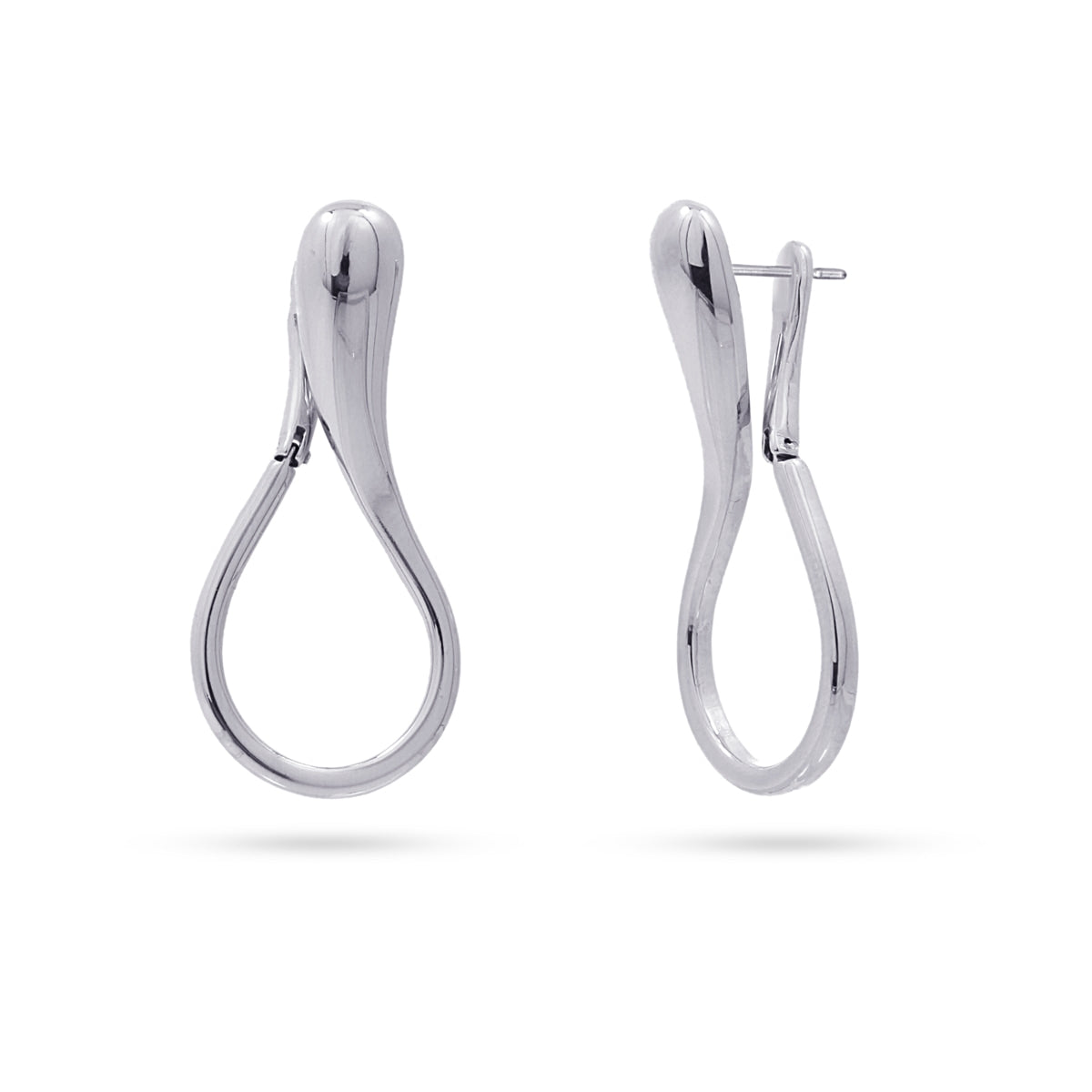 Pendientes Curve Drop en acero, diseño curvo y elegante para llevar a diario