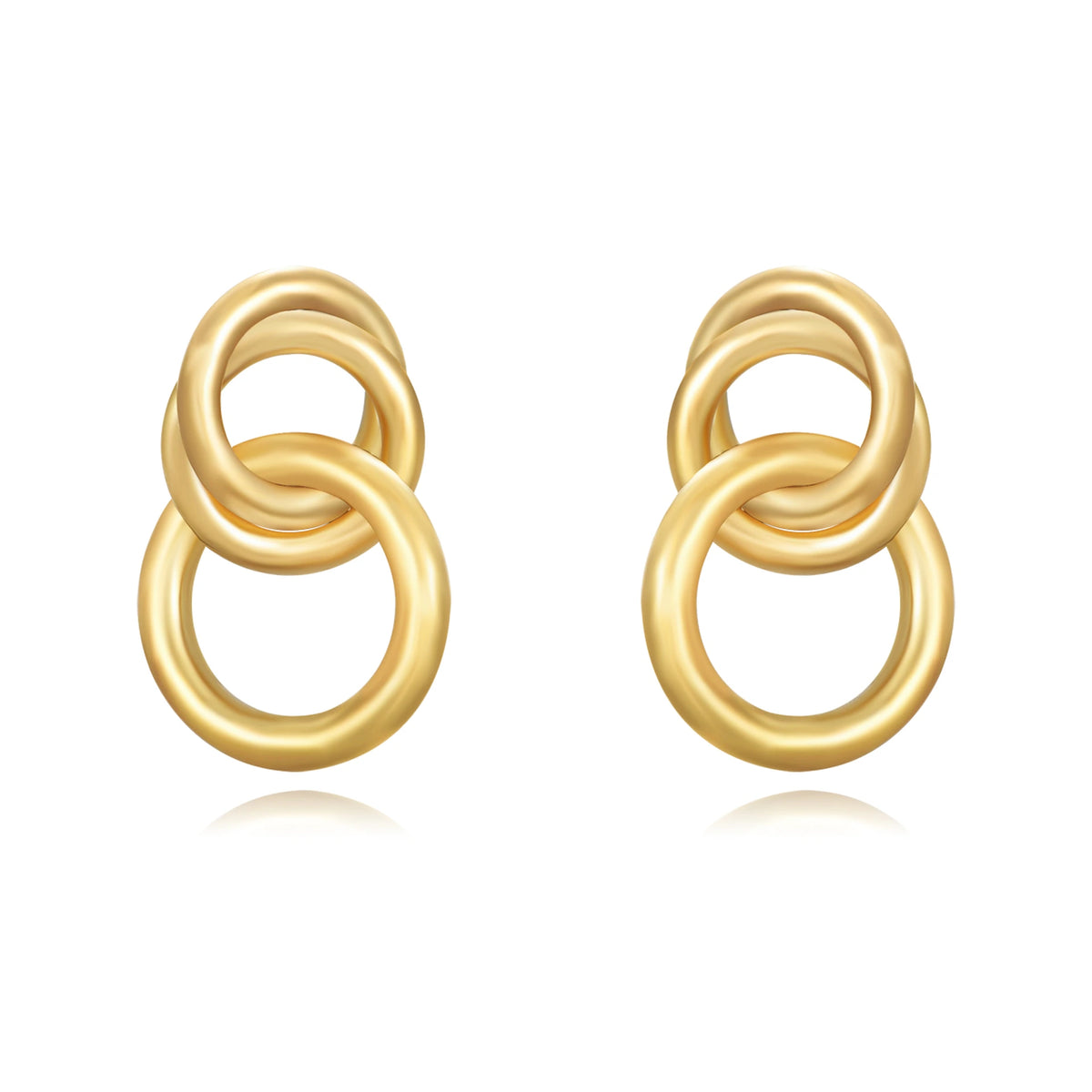 Pendientes Doble Aro en Acero Inoxidable en dorado