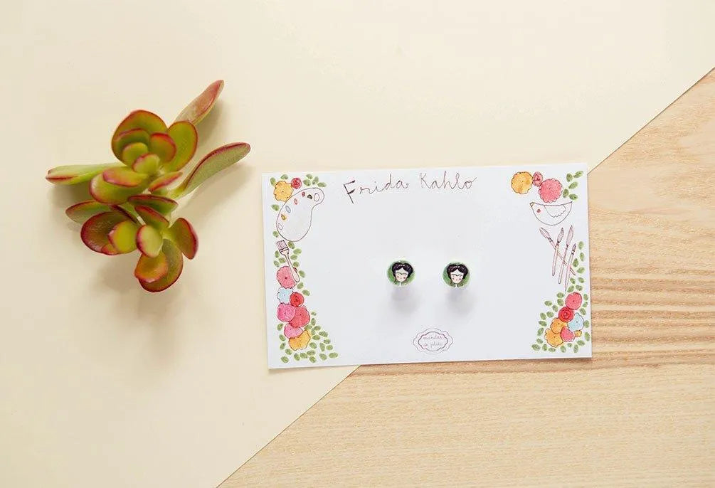Pendientes Frida de Manitas de Plata, diseño artístico y colorido inspirado en Frida