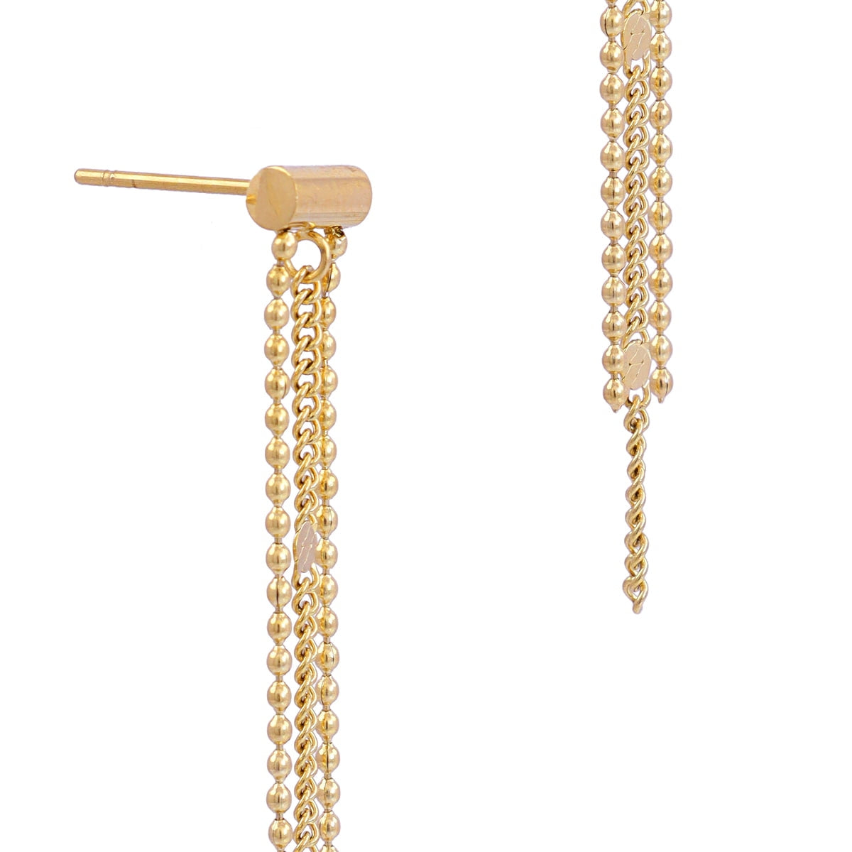 Cierre y acabado de los Pendientes Rainfall Glintsy en acero dorado