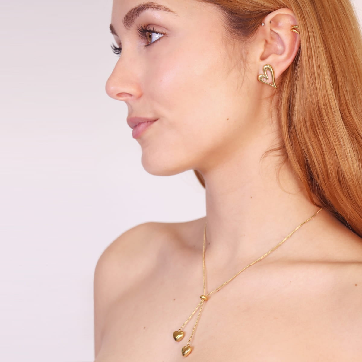 Pendientes Adore - Corazón Hueco en Acero