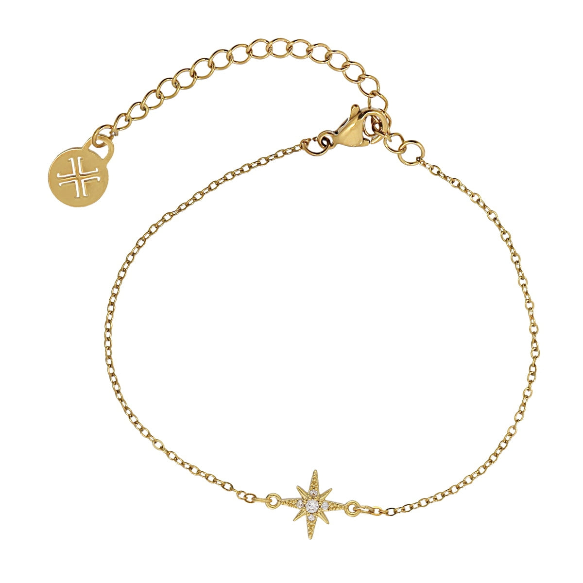 Pulsera Rosa de los Vientos Mini de Acero 316L en dorado