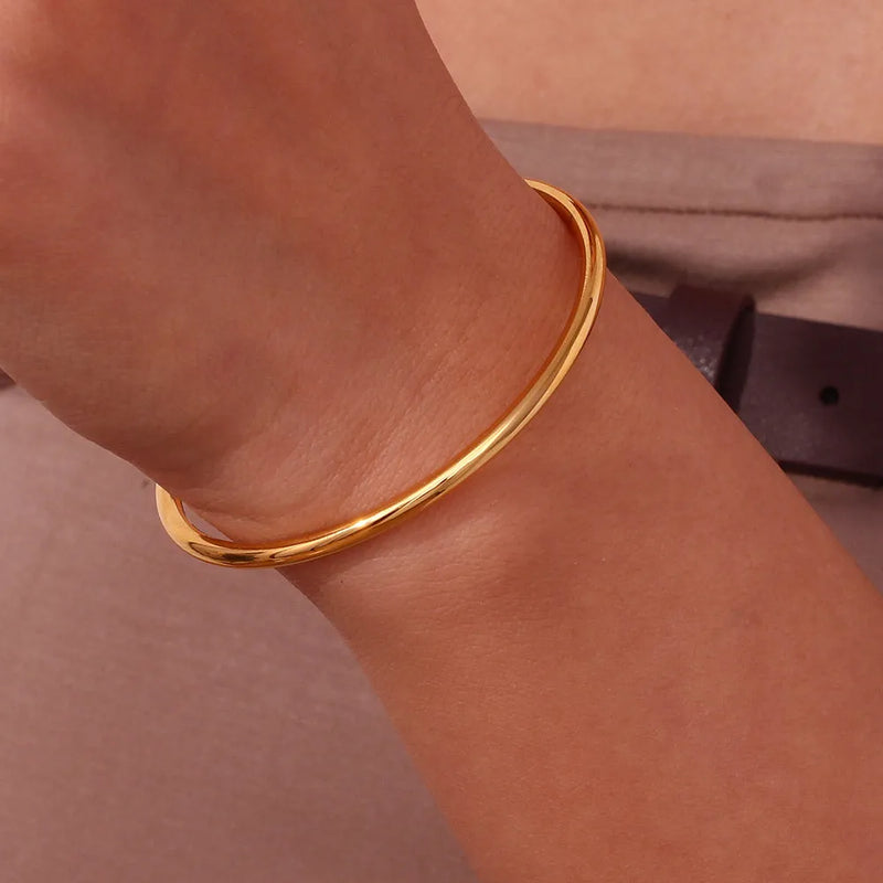 Pulsera Esclava Lisa Abierta en Acero Inoxidable 316L - Cobalto Accesorios