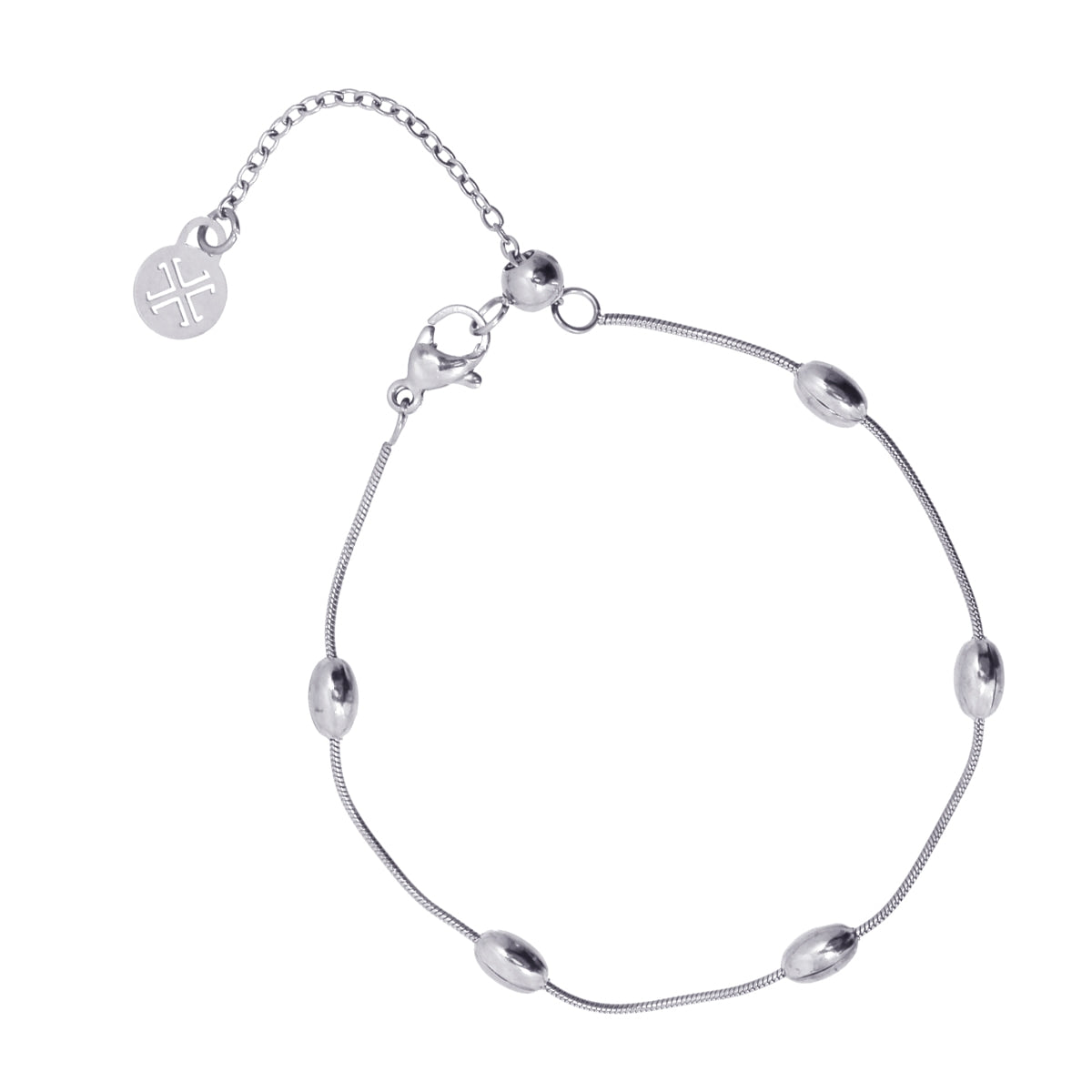 Versión plateada de la Pulsera Golden Pebbles en acero quirúrgico