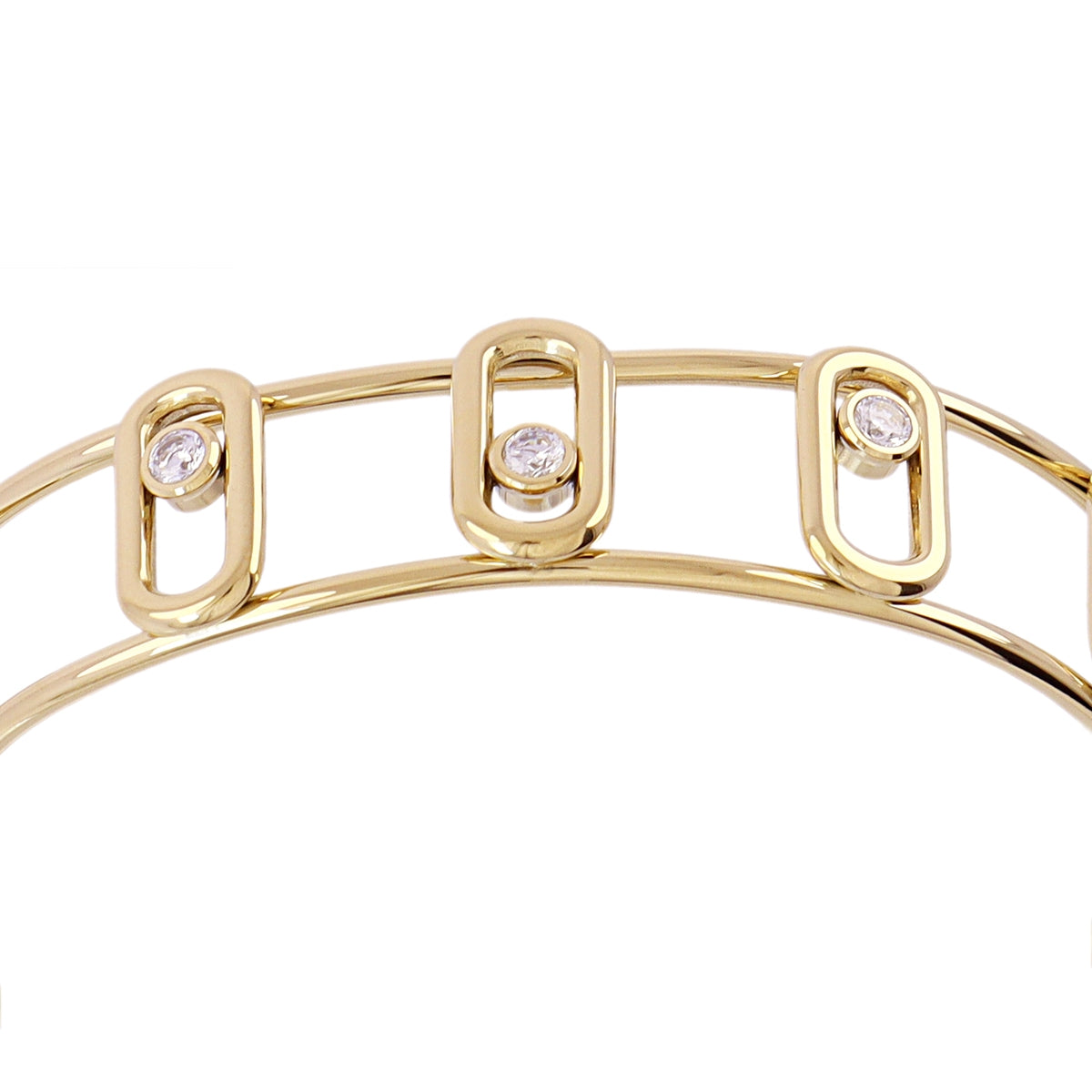 Detalle de eslabones con circonitas en la Pulsera Infinity Soul