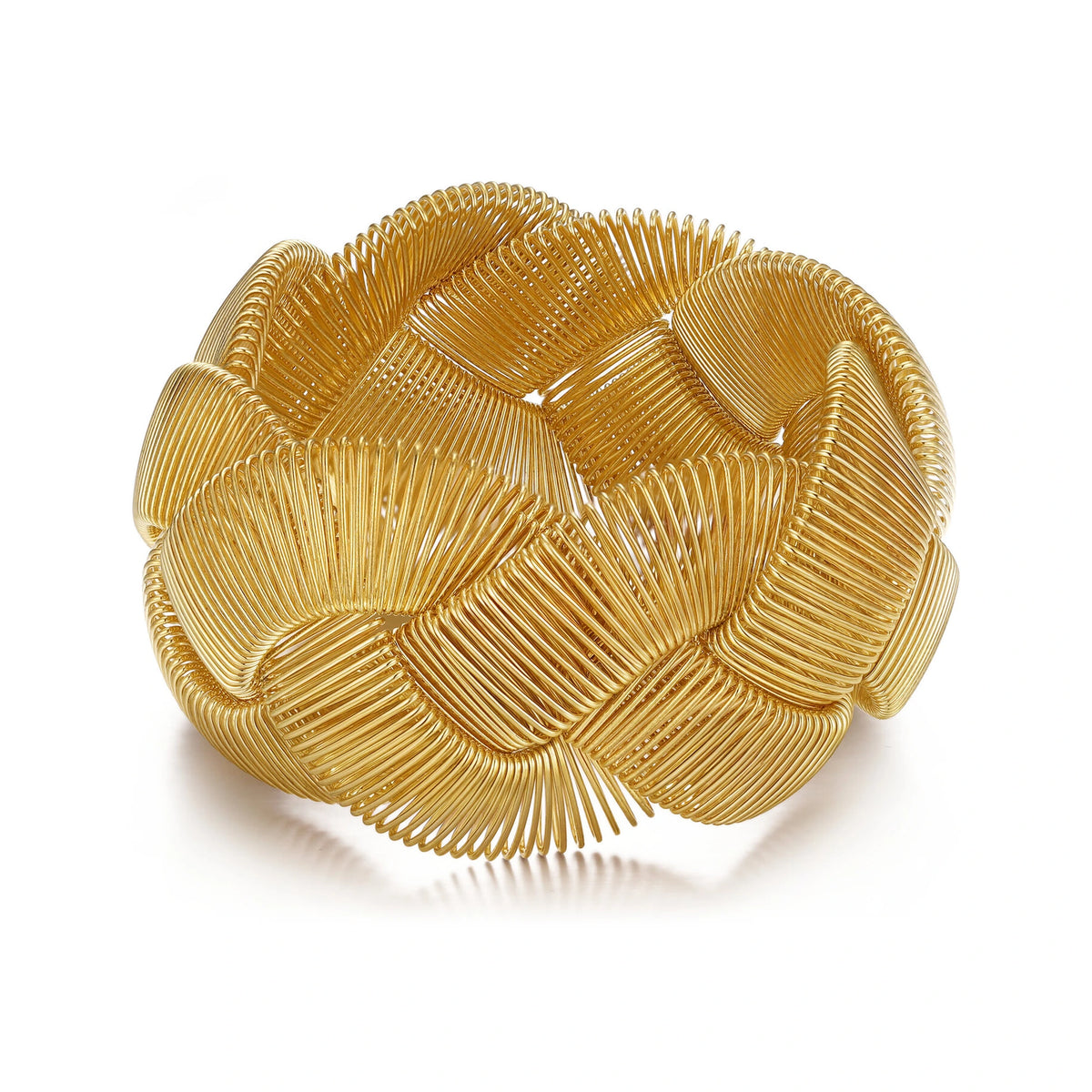 Pulsera Muelle Entrelazada Dorada de bronce