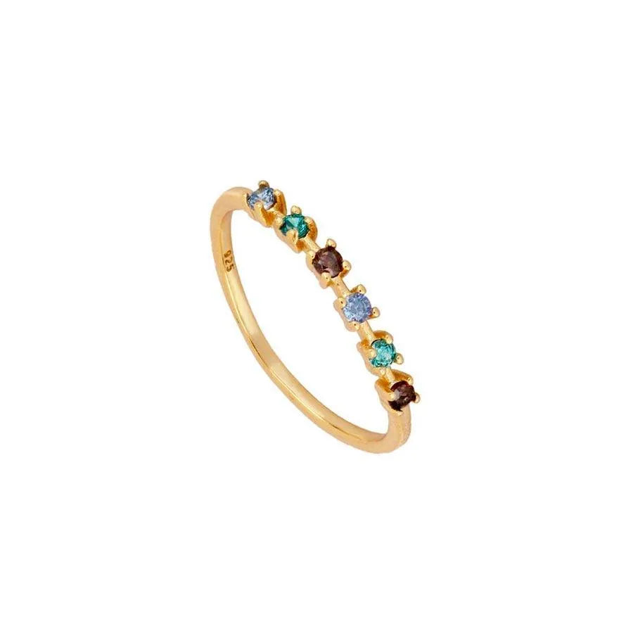 Anillo Circonitas Otoño con diseño luminoso, pieza elegante para diario