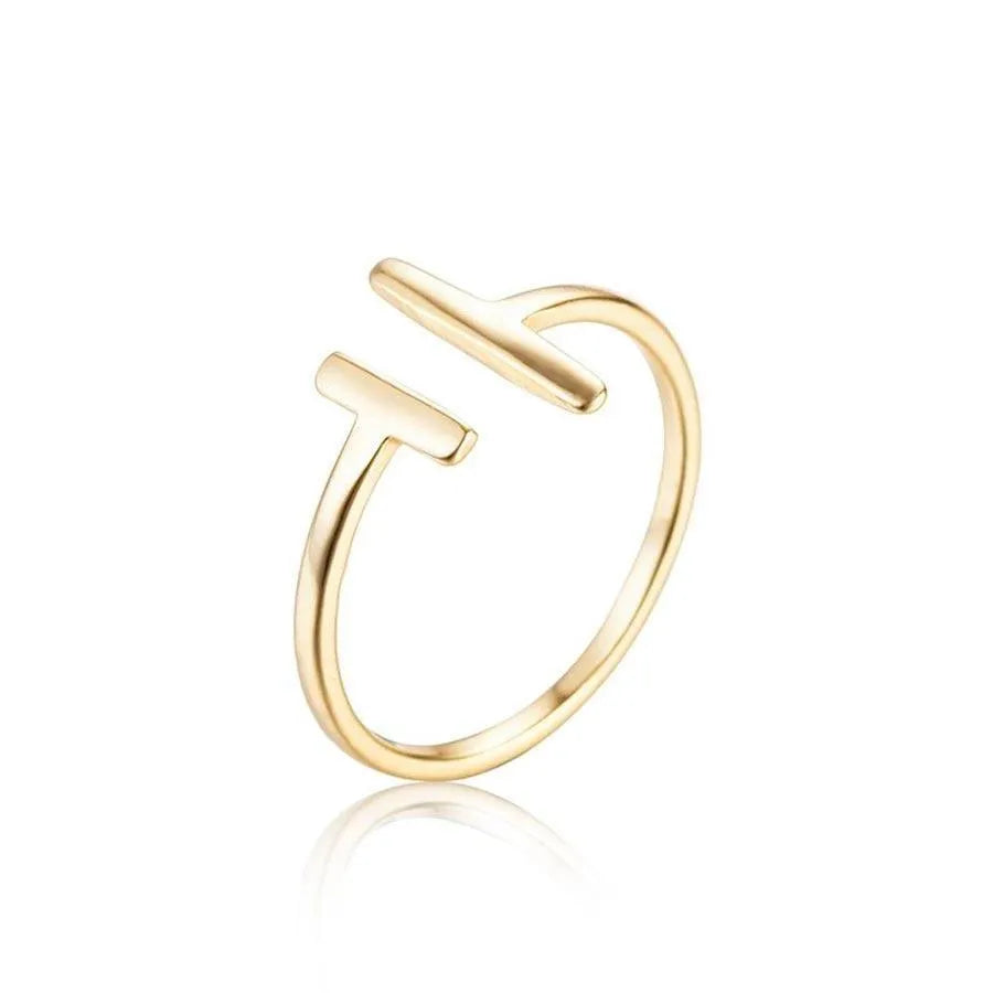 Anillo dos barras ajustable en plata de ley 925, diseño minimalista y moderno